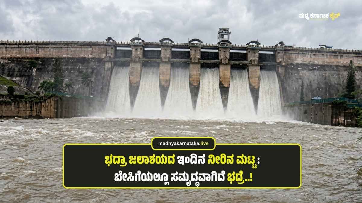 ಭದ್ರಾ ಜಲಾಶಯದ ಇಂದಿನ ನೀರಿನ ಮಟ್ಟ : ಬೇಸಿಗೆಯಲ್ಲೂ ಸಮೃದ್ಧವಾಗಿದೆ ಭದ್ರೆ; ಸಂಪೂರ್ಣ ವಿವರ ಇಲ್ಲಿದೆ!
