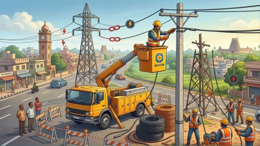 BESCOM official notice for power outage in Harihara on March 15, 2026.