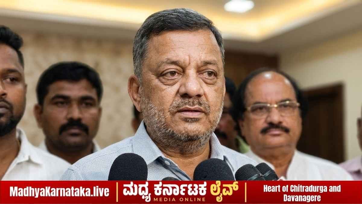 Minister SS Mallikarjun speaking about Zameer Ahmed Khan in Davanagere.