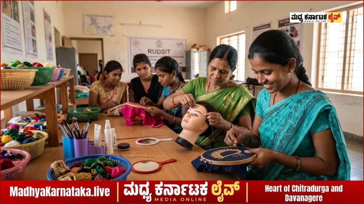 Free Beauty Parlour and Aari Work Training for Women at Rudset Chitradurga.