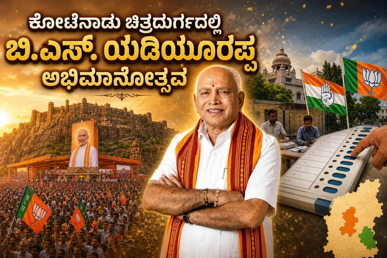 ಕೋಟೆನಾಡು ಚಿತ್ರದುರ್ಗದಲ್ಲಿ ಬಿ.ಎಸ್. ಯಡಿಯೂರಪ್ಪ ಅಭಿಮಾನೋತ್ಸವ ಹಾಗೂ ಉಪಚುನಾವಣಾ ಫಲಿತಾಂಶದ ಕಾವು!